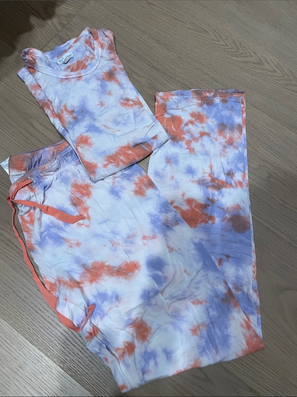 PJ SalvageTie-Dye Pajama/loungewear Set - Coral & Lavender